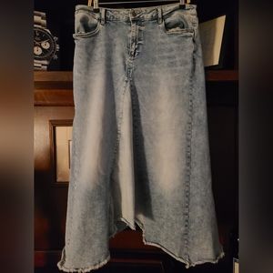 Long jean Wash Lab skirt, surf blue, size 32